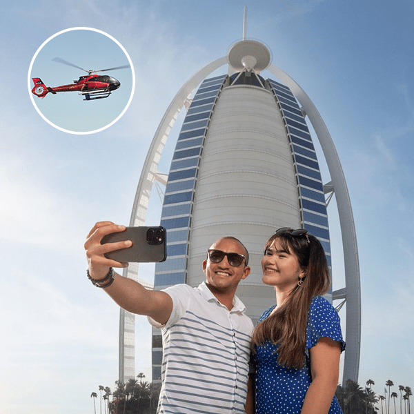 12 Mins Helicopter Tour & Inside The Burj Al-Arab Tour