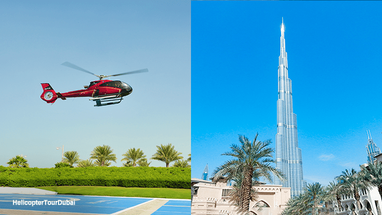 12 Mins Helicopter Tour & Burj Khalifa