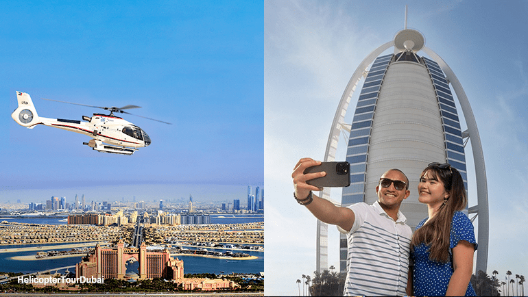 12 Mins Helicopter Tour & Inside The Burj Al-Arab Tour